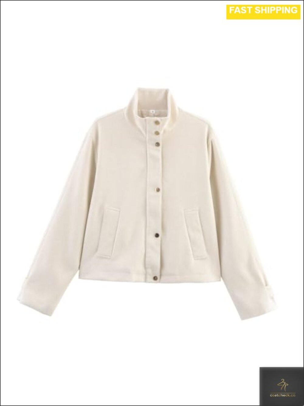 Faux Suede Cropped Bomber Jacket High Neck Utility Coat